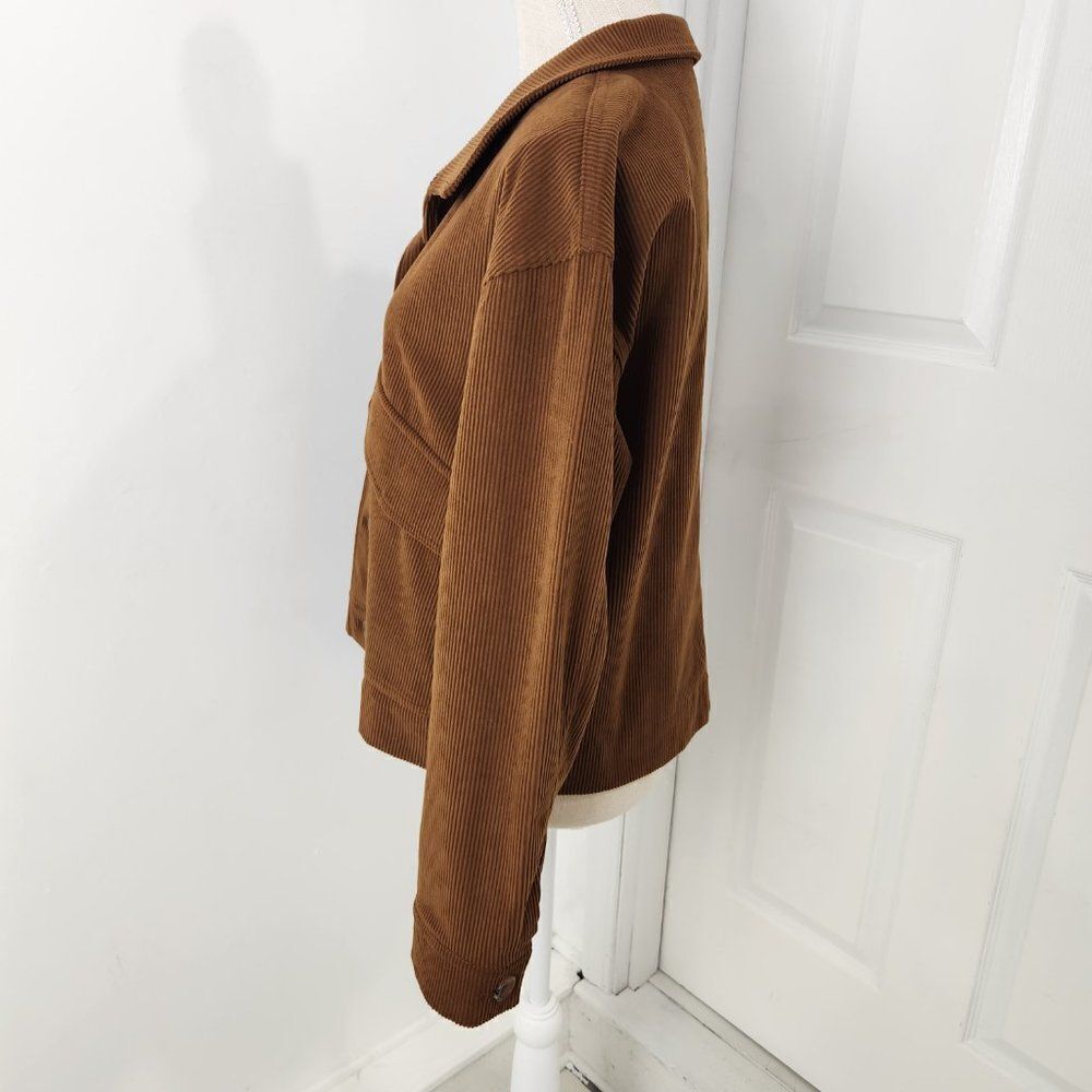 Avec Les Filles Blazer Womens Small Brown Corduroy Flap Pockets Boho Minimalist - Picture 4 of 14